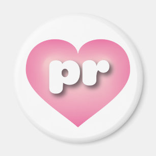 Puerto Rico Pink Fade Heart - Ik hou van PR Magneet