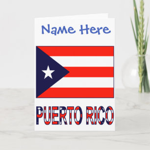 Puerto Rico Puerto Ricaanse Vlag Blauw Personalisa Kaart