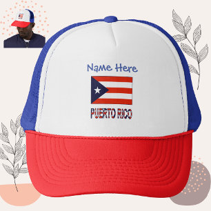 Puerto Rico Puerto Ricaanse vlag Blauwe Personalis Trucker Pet