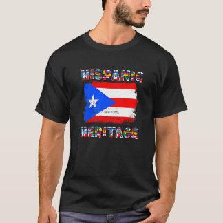  Puerto Rico Puerto Ricaanse vlag Hispanic Haar T-shirt