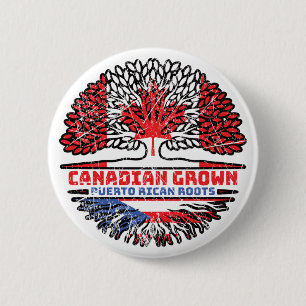 Puerto Rico Puerto Rican Canadian Canada Roots Ronde Button 5,7 Cm