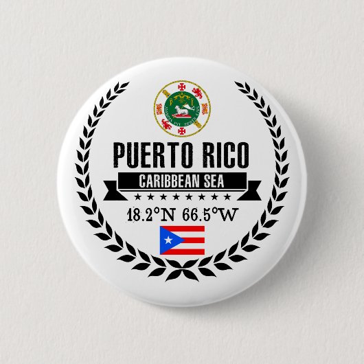 Puerto Rico Ronde Button 5,7 Cm (Voorkant)
