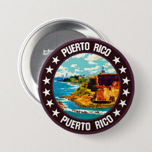 Puerto Rico Ronde Button 7,6 Cm