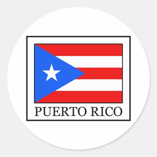 Puerto Rico Ronde Sticker (Voorkant)