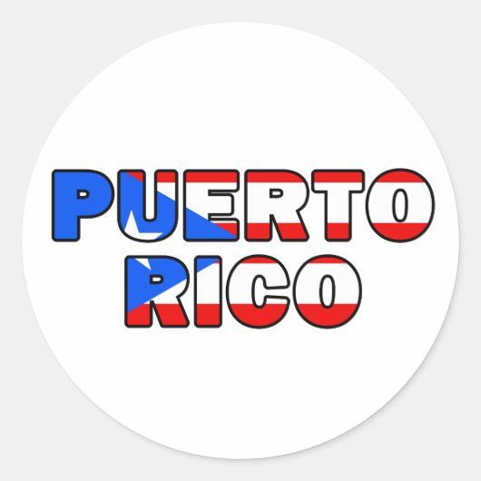 Puerto Rico Ronde Sticker (Voorkant)