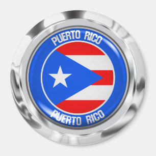 Puerto Rico Round Emblem Magneet