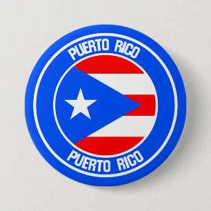 Puerto Rico Round Emblem Ronde Button 7,6 Cm