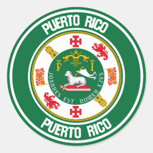 Puerto Rico Round Emblem Ronde Sticker