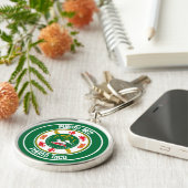 Puerto Rico Round Emblem Sleutelhanger (Zijkant)