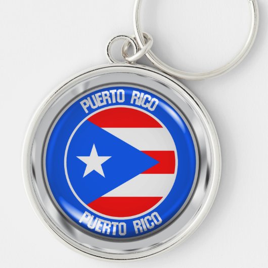Puerto Rico Round Emblem Sleutelhanger (Voorkant)