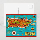 Puerto Rico Spaanse Kaart Ansichtkaart (Voorkant / Achterkant)
