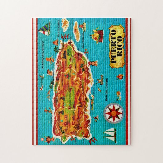 Puerto Rico Spanish 11x14 Puzzle Legpuzzel (Verticaal)