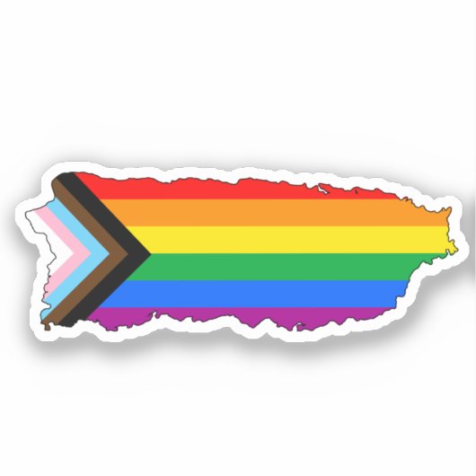 Puerto Rico State Pride LGBTQ Progress Pride Sticker (Voorkant)