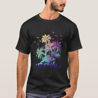 Puerto Rico Strand Boricua Palmbomen Vakantie T-shirt