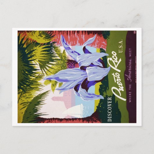 Puerto Rico - Tropische opslag op datum Aankondigingskaart (Voorkant)