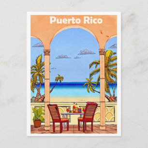 Puerto Rico, uitzicht uit het hotelterras Briefkaart