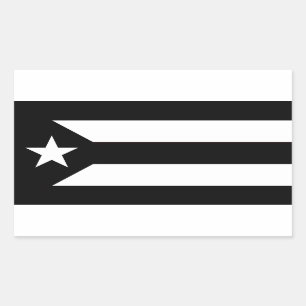 Puerto Rico Verzet Zwart-wit Vlag Rechthoekige Sticker