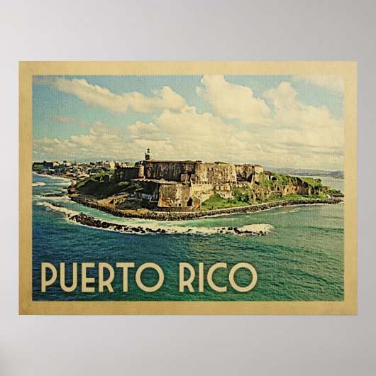 Puerto Rico Vintage Travel Poster (Voorkant)