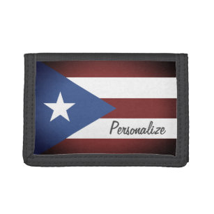  Puerto Rico vlag, aangepaste velcro Drievoud Portemonnee