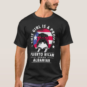Puerto Rico Vlag Albanië Volwassen Vrouwen Meisje T-shirt