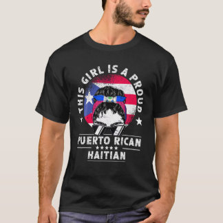 Puerto Rico Vlag Haïti Grown Vrouwen Meisje Pride  T-shirt