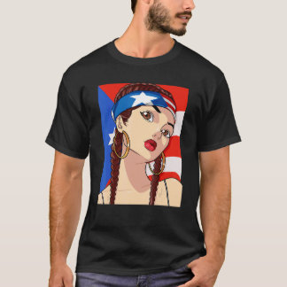 Puerto Rico Vlag Hip Hop Meisje Latino Ricaanse Pr T-shirt