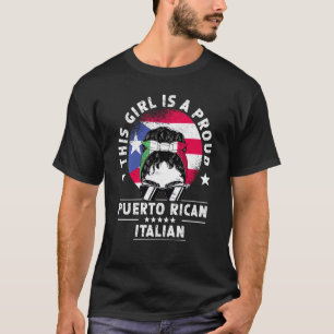 Puerto Rico Vlag Italië Volwassen Vrouwen Meisje T T-shirt