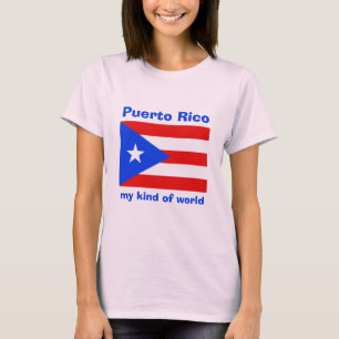 Puerto Rico Vlag + Kaart + Tekst T-shirt