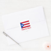 Puerto Rico Vlag met naam Ronde Sticker (Envelop)