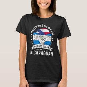 Puerto Rico Vlag Nicaragua Geteeld Humor Trots T-shirt