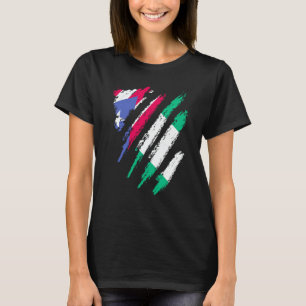 Puerto Rico Vlag Nigeria Geteeld Patriot Land Stre T-shirt