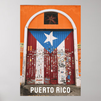 Puerto Rico Vlag Oude San Juan Reisfotografie Poster
