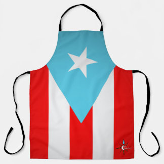 Puerto Rico-vlag over het gehele afdruk Schort