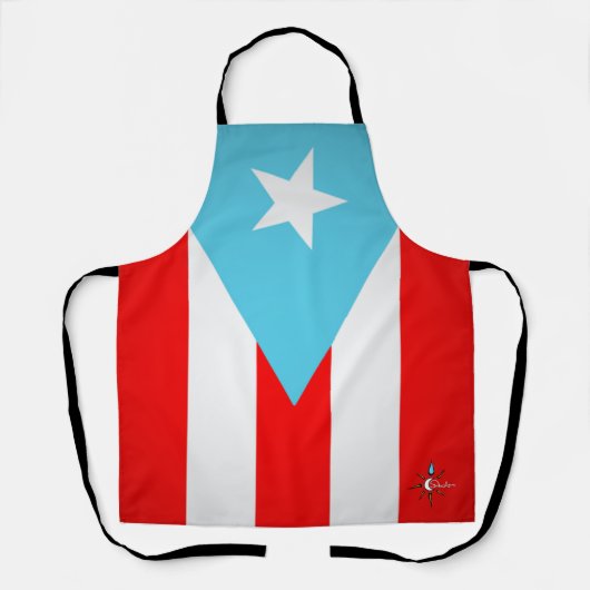 Puerto Rico vlag over het middelste middelste plat Schort (Voorkant)