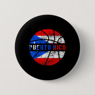 Puerto Rico Vlag Schets Puerto Rico Team Fans Lief Ronde Button 5,7 Cm