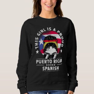 Puerto Rico Vlag Spanje Volwassen Vrouwen Meisje T Trui