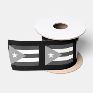 Puerto Rico Vlaglint Zwart en Wit – Boricua Lint