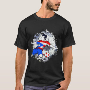 Puerto Rico Voetbal Puerto Ricaanse Vlag Trots Foo T-shirt