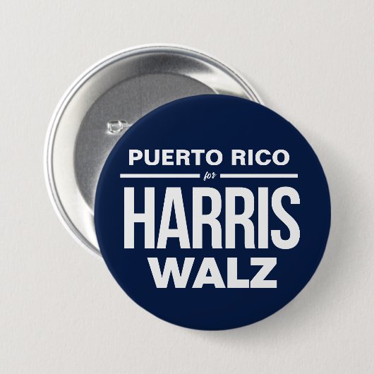 Puerto Rico voor Harris Walz Ronde Button 7,6 Cm (Voorkant /achterkant)