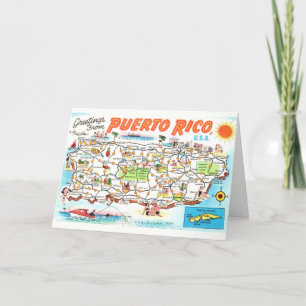 Puerto Rico Wenskaart Kaart