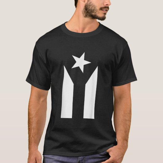 Puerto Rico Zwarte Vlag Protest T-Shirt (Voorkant)
