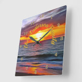 Puerto Sunset 1739 Vierkante Klok (Hoek)