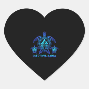 Puerto Vallarta Meco Ocean Blue Zee Schildpad Hart Sticker