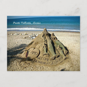 Puerto Vallarta Mexico Beach Sand Art Briefkaart