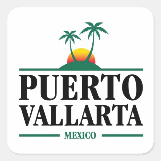 Puerto Vallarta Mexico Vierkante Sticker (Voorkant)