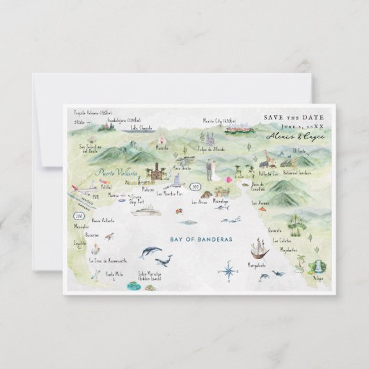 Puerto Vallarta, Mexique | Carte d'itinéraire Mari (Devant)