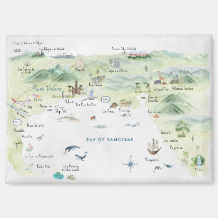 Puerto Vallarta   Waterverf reismagneet Magneet