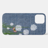 Puff Flowers op Denim Case-Mate iPhone Case (Achterkant (horizontaal))