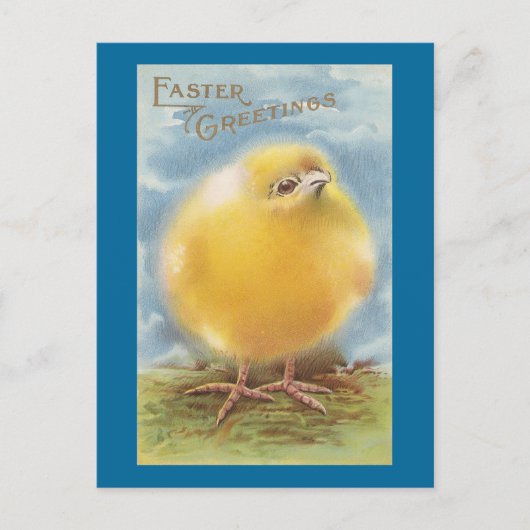 Puffball Chick  Pasen Feestdagenkaart (Voorkant)