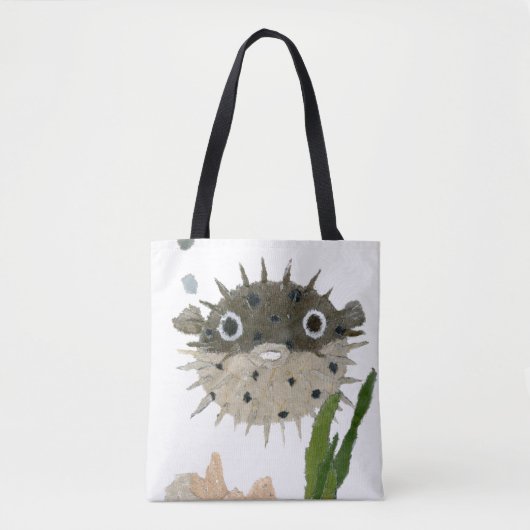 Puffer, blaasvis, vis, Zee creatie Tote Bag (Voorkant)